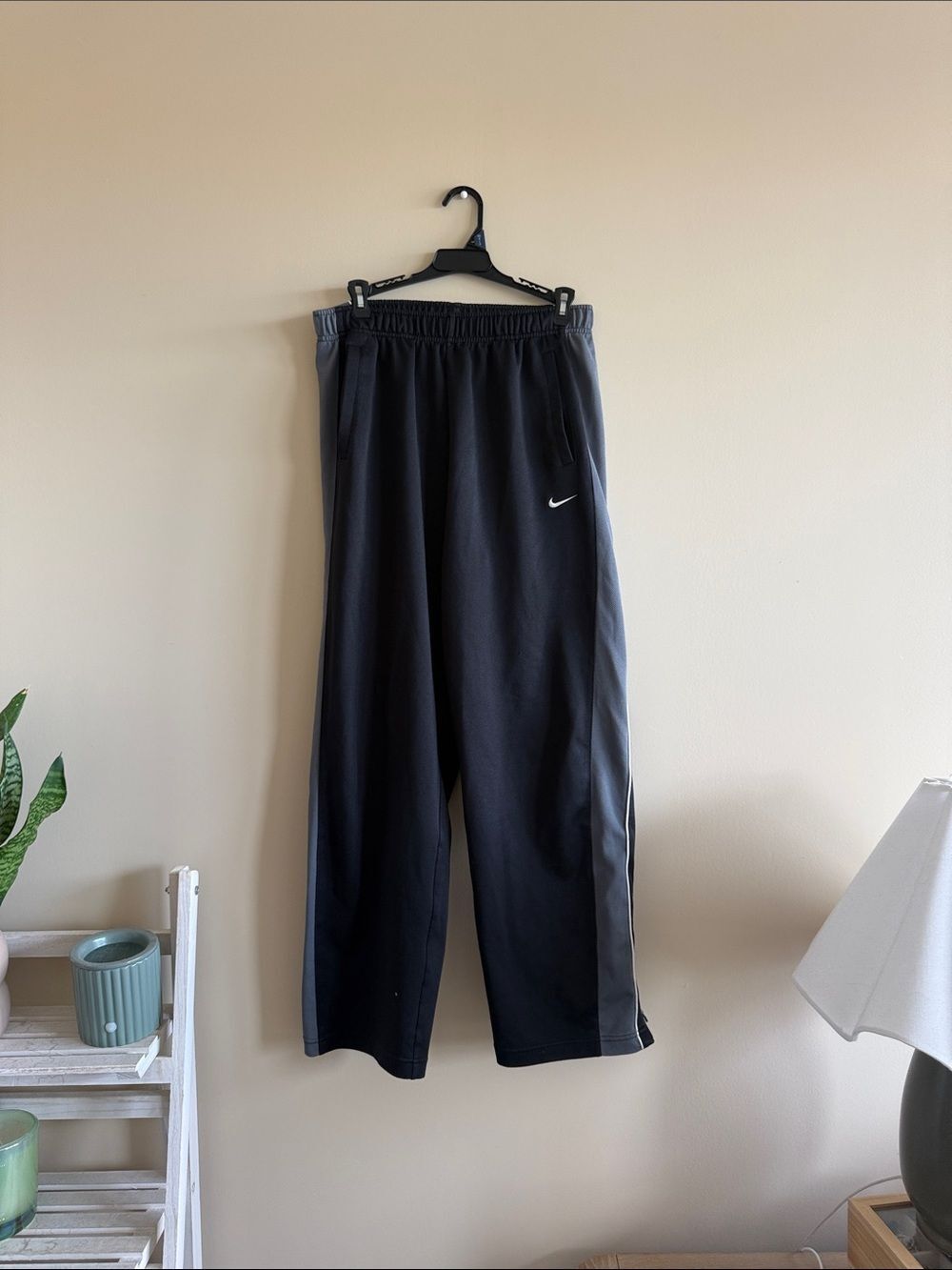 Nike Black Joggers with Gray Side Panels